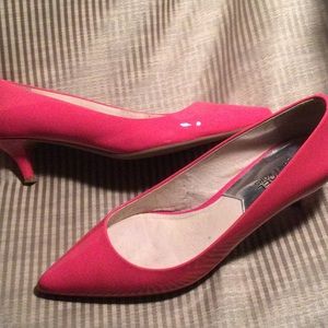 Michael Kors hot pink patent kitten heels